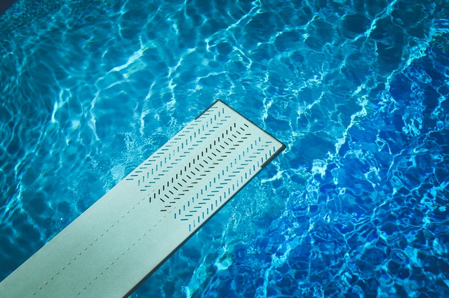 diving board and pool