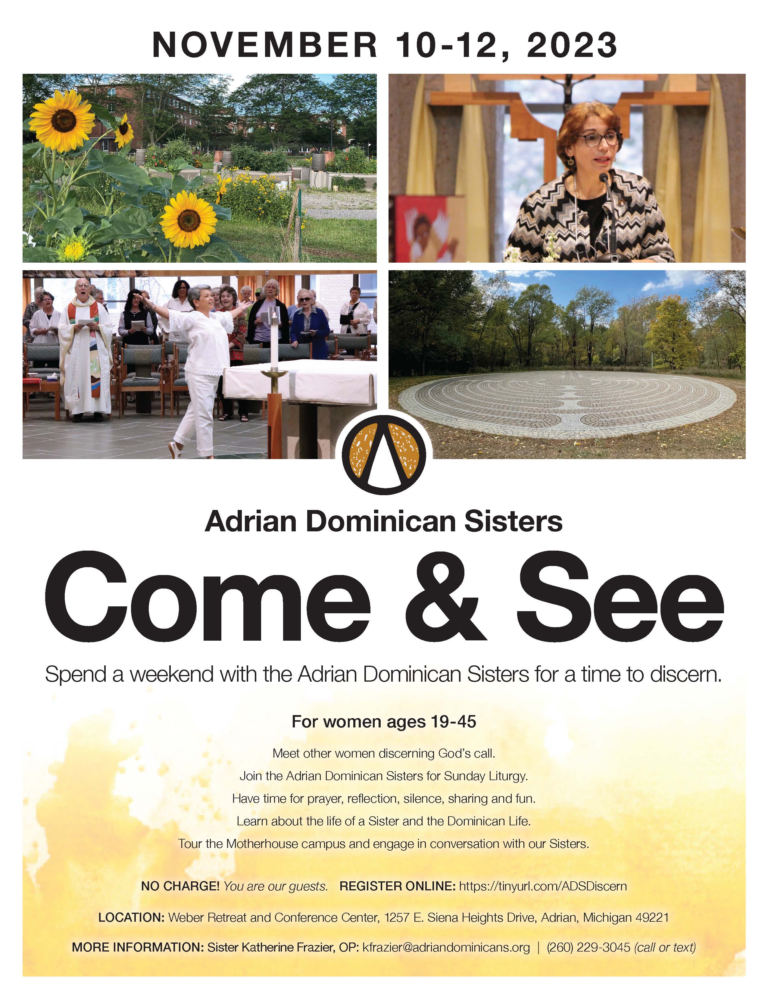 Come and See Flyer for November 10-12, 2023