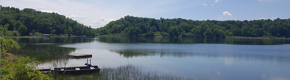 View of Allen Lake in summertime